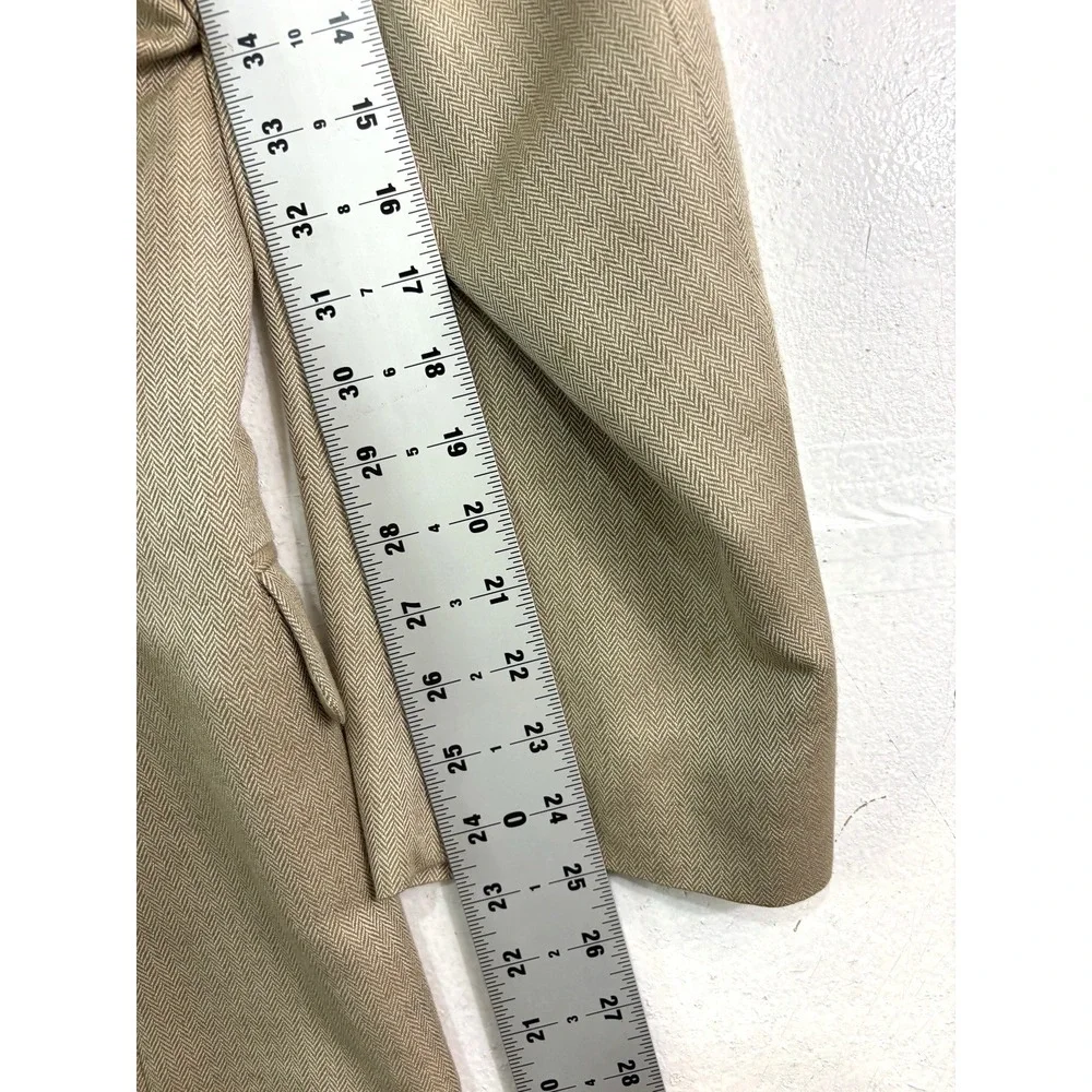 Jos A Bank 50R tan herringbone silk camel hair blazer jacket sport‎ suit coat